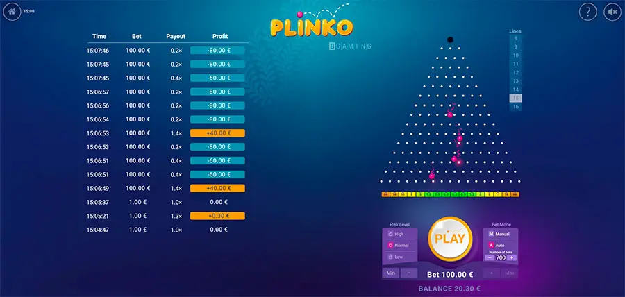 Juego Plinko